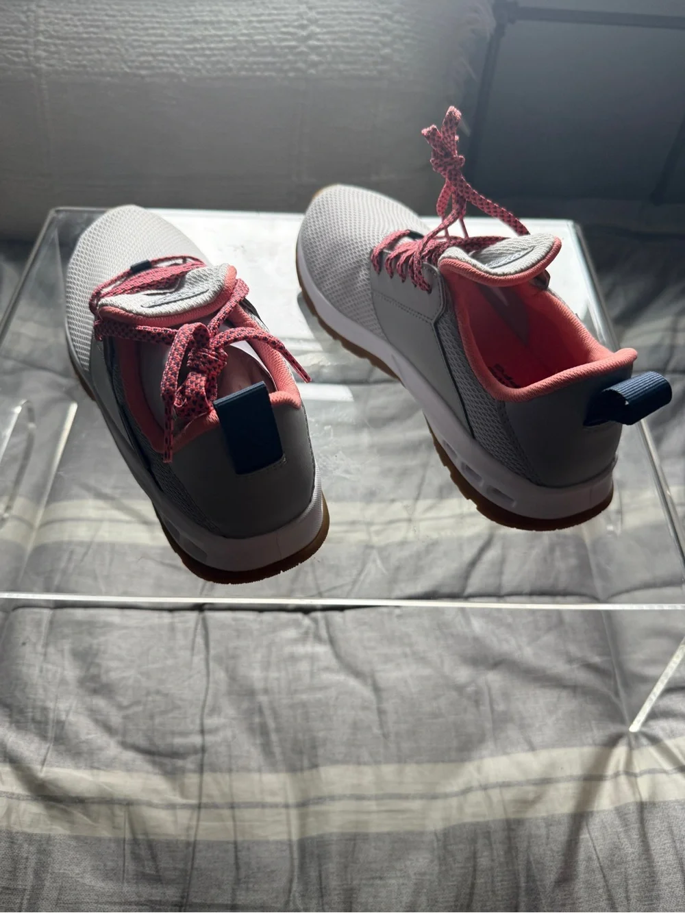 Columbia Gray Athletic Sneakers with Pink Trim and Gum Outsole - Picture 2 of 6